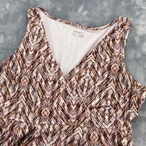 Eddie Bauer Womens Large Tall Travex Crossover Vneck Sleeveless Chevron Dress
